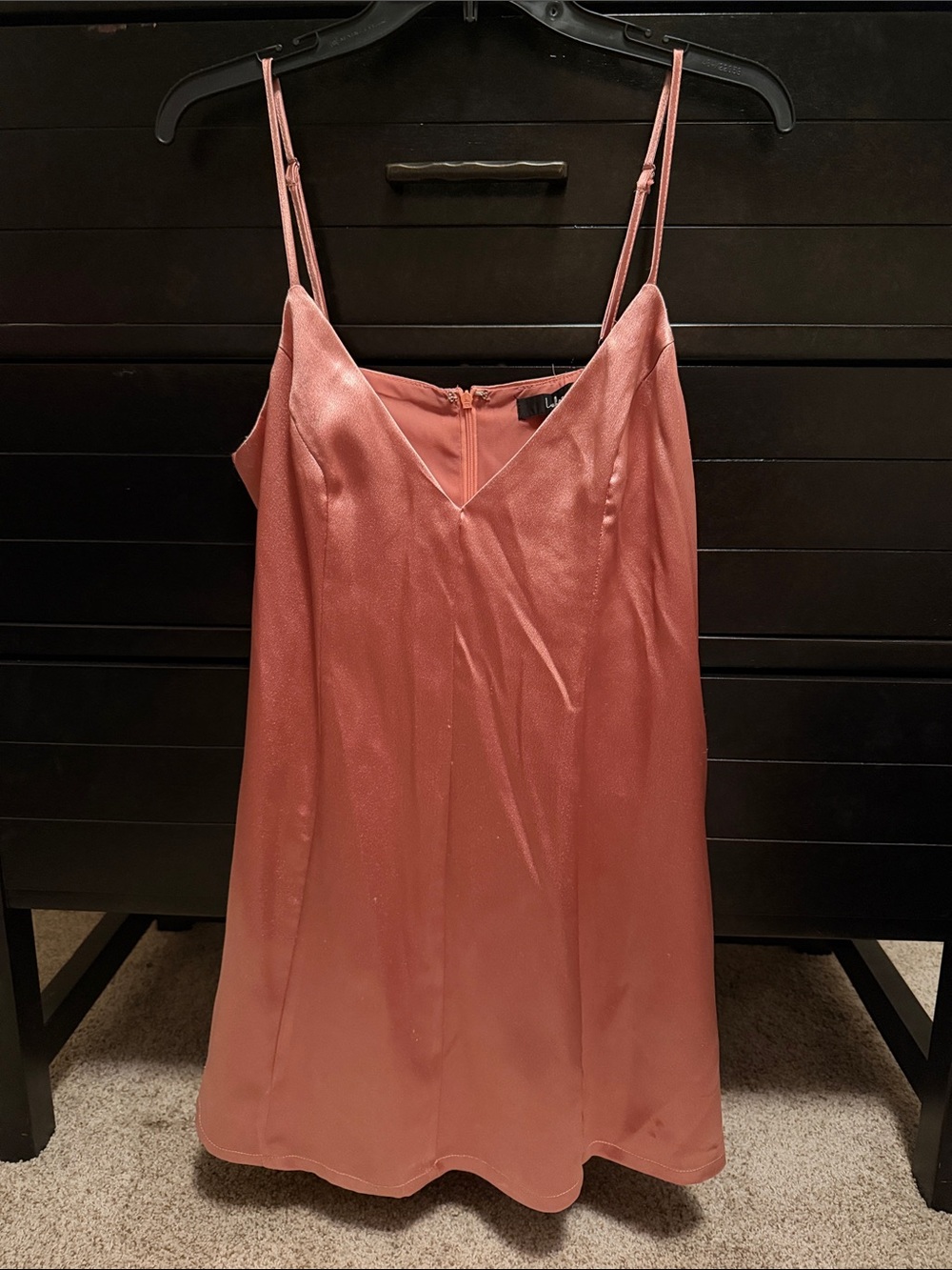 Lulu's Rose Satin Cami Dress